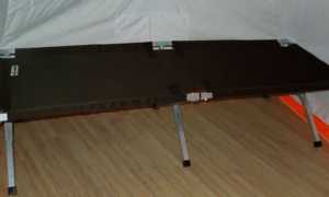 Как выбрать раскладушку в палатку для зимней рыбалки и сделать своими руками