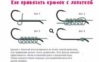Как привязывать крючок с лопаткой к леске и плетенке: лучшие узлы