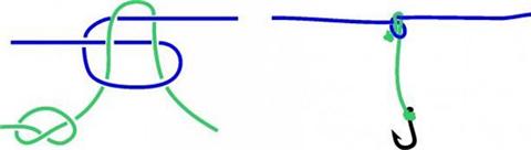 Как привязать поводок к леске и плетенке напрямую и под прямым узлом