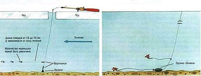Зимняя донка: варианты оснастки, ловля на течении и стоячей воде