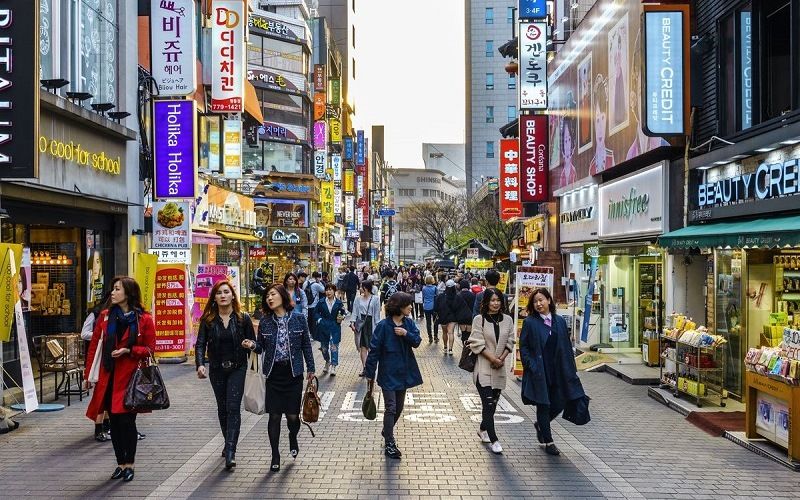 На улице в Южной Корее