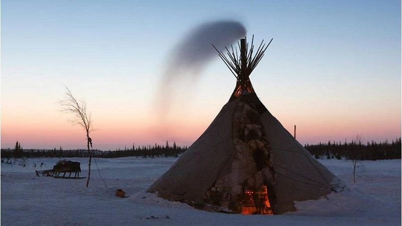 Огонь в чуме эвенков