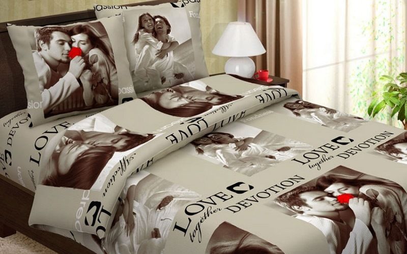 Комплект постельного белья с силуэтами людей