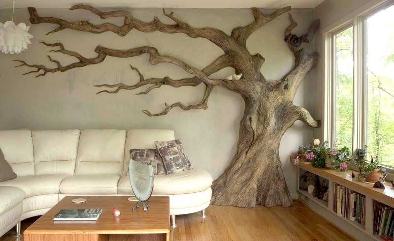 Ствол дерева в комнате