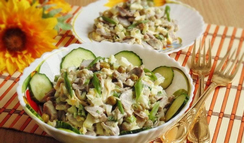 Салат с курными желудками