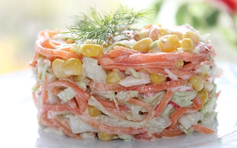 Корейский салат с крабовыми палочками