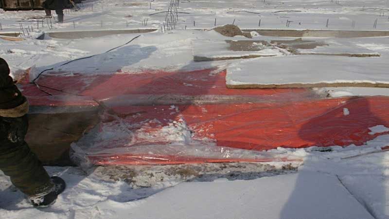 Инфракрасный периферийный обогрев бетона