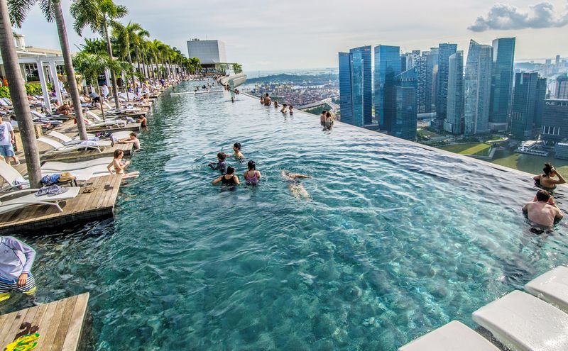 Бассейн сингапурского отеля Marina Bay Sands