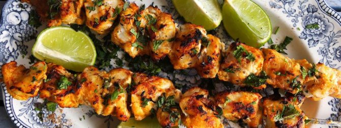 шашлык из щуки на решетке