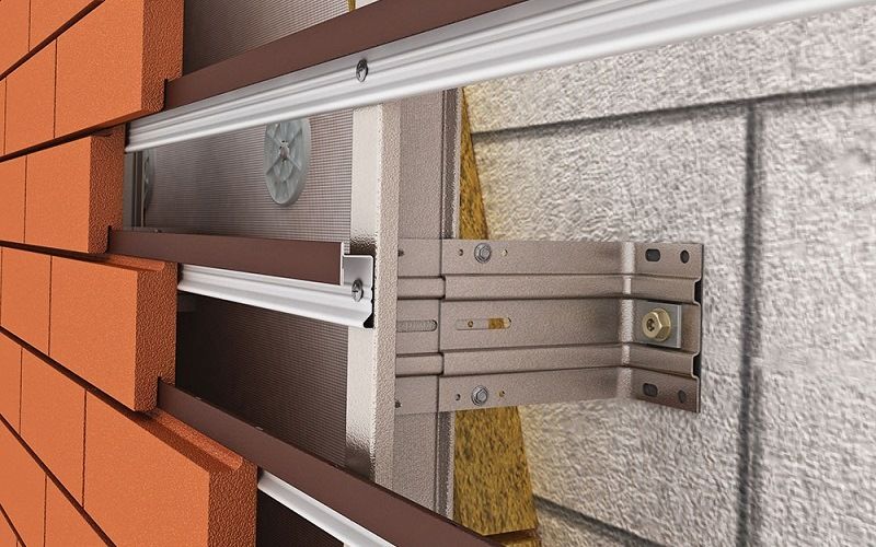 Навесная кладка из клинкерного кирпича