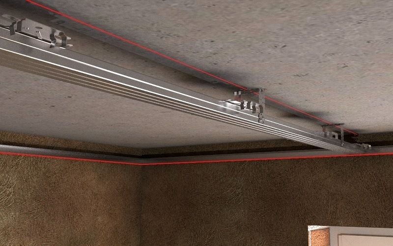 Разметка потолка по периметру стен