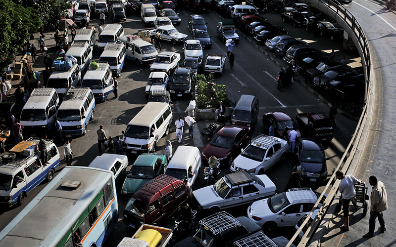 Безумный траффик в Каире