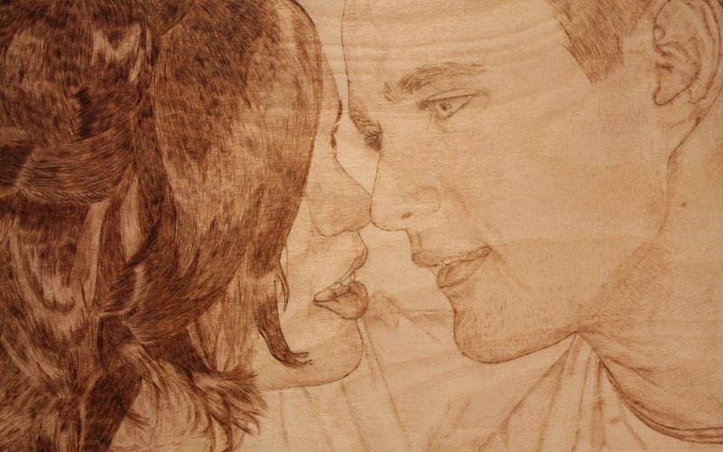 Портрет выжженный на дереве