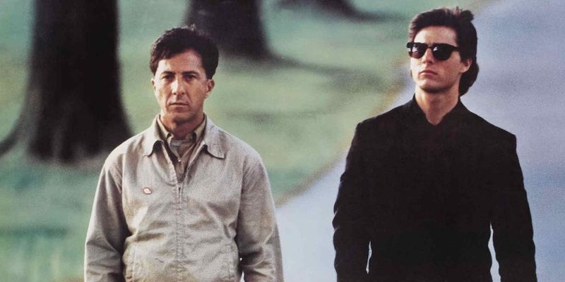 Дастин Хоффман в роли саванта в фильме "Человек дождя"